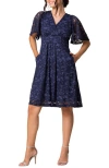 Kiyonna Starry Sequin Lace Cocktail Dress In Nocturnal Navy