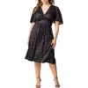 Kiyonna Starry Sequin Lace Fit & Flare Cocktail Dress In Storm Grey