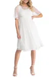 Kiyonna Stars Sheer Overlay Dress In White