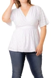 Kiyonna Sunny Day Eyelet Wrap Top