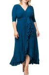 Kiyonna Veronica Ruffled High-low Evening Gown