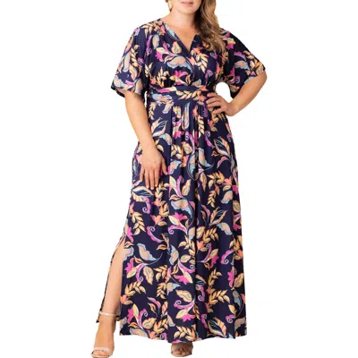 Kiyonna Vienna Maxi Dress In Blue