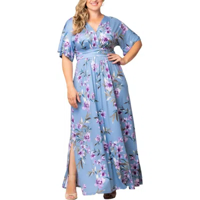 Kiyonna Vienna Maxi Dress In Blue
