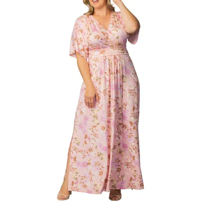 Kiyonna Vienna Maxi Dress In Pink