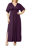 Kiyonna Vienna Maxi Dress In Plum Passion