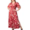Kiyonna Vienna Maxi Dress In Red