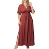 Kiyonna Vienna Maxi Dress In Terracotta