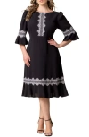 KIYONNA KIYONNA VILLA LACE TRIM COCKTAIL DRESS