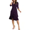 Kiyonna Whimsy Midi Wrap Dress In Black