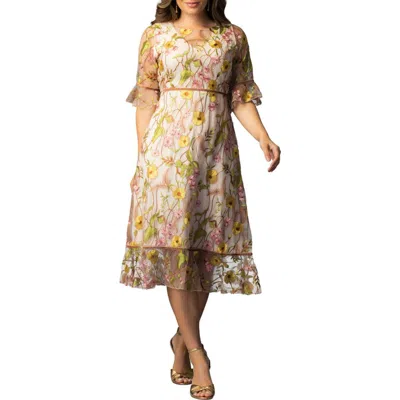 Kiyonna Wildflower Embroidered Dress In Black