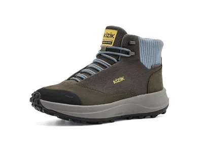 Kizik Freedom Hike Hands-free Women's Shoes Major Brown/windward Blue: 10 W, Textile In Gray