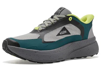 Kizik Freedom Trail Hands-free Men's Walking Shoes Deep Teal/alloy: 12 M, Textile In Transparent