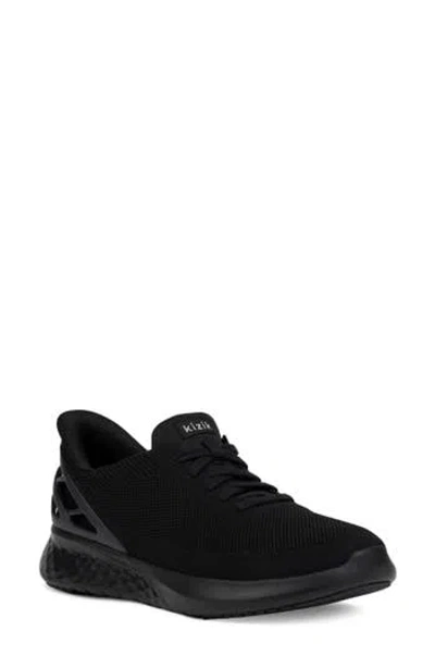 Kizik Gender Inclusive Athens Hands-free Knit Sneaker In Black/black