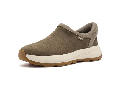 Kizik Juno 2 Moc Hands-free Women's Shoes Shitake/fog: 11 M, Leather/suede In Brown
