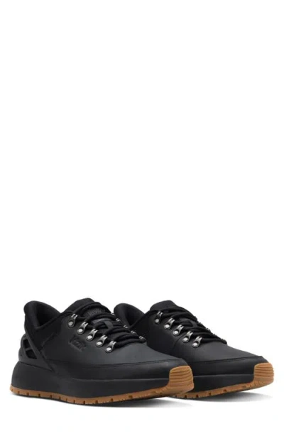 Kizik Wasatch Leather Hands-free Sneaker In Blackout