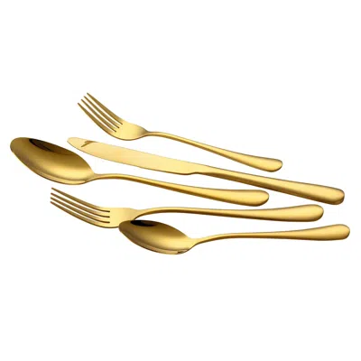 Kizz 60-piece Gold Silverware Set, Food-grade Stainless Steel Flatware Utensils For 12, Mirror Finished C