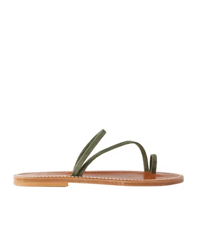 Kjacques Actium Snake-effect Leather Sandals In Green