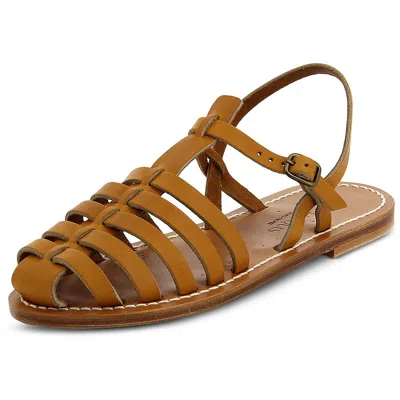 KJACQUES ADRIEN WOMENS FAUX LEATHER RUBBER SOLE SLINGBACK SANDALS