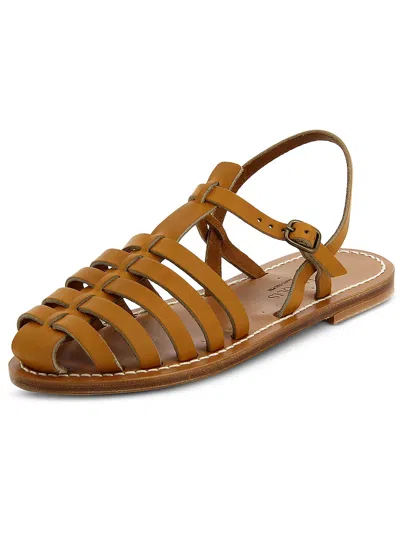 Kjacques Adrien Womens Faux Leather Rubber Sole Slingback Sandals In Multi