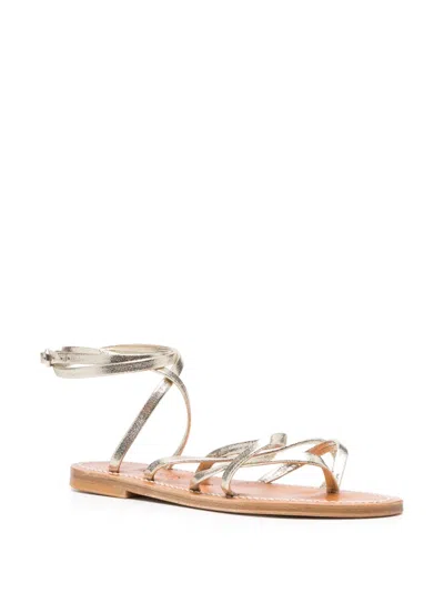 Kjacques Ankle Strap Sandals In Gold