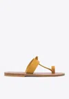 Kjacques Ankle-strap Leather Sandals In Yellow