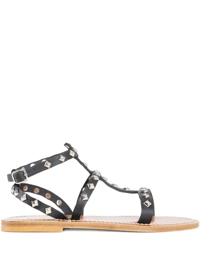 Kjacques Arelatepyr Studded Sandals In Black