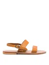 Kjacques K Jacques St Tropez Barigoule Leather Sandals In Brown