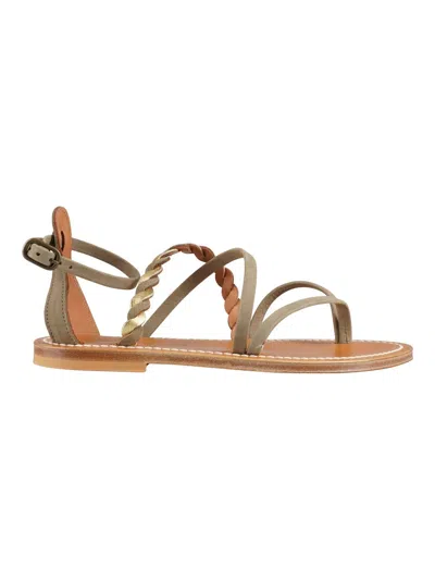 Kjacques Braided Leather Sandals For Women In Brown