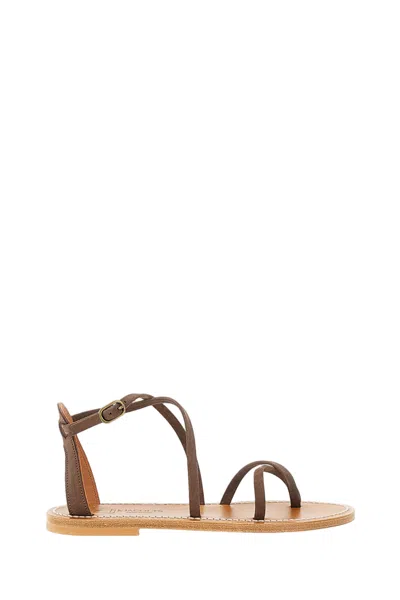 Kjacques Brown Katano Leather And Suede Sandals