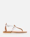 Kjacques K Jacques St Tropez Buffon Leather Sandal In Silver