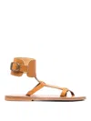Kjacques Open-toe Leather Sandals In Brown
