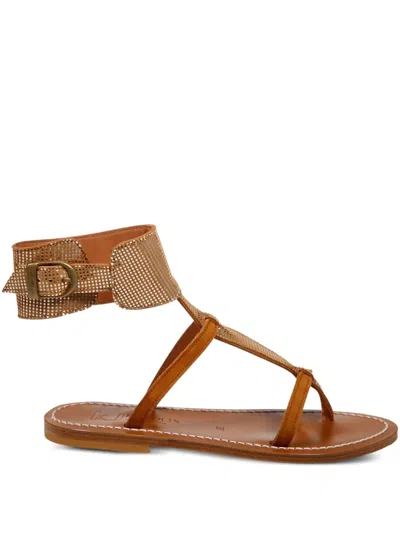 Kjacques Caravelle Leather Sandals In Brown