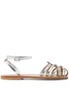 Kjacques K.jacques Cyrenia Two-tone Metallic Sandals Shoes