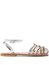 Kjacques K.jacques Cyrenia Two-tone Metallic Sandals Shoes