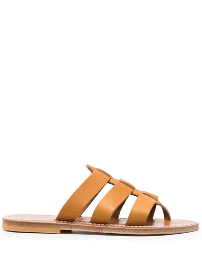 Kjacques Dolan Flat Sandals In Brown