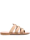 Kjacques K.jacques Dolon Leather Flat Mules In Neutrals