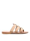 Kjacques K.jacques Dolon Leather Flat Mules In Beige