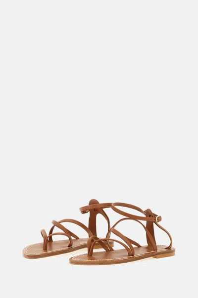 Kjacques Brown Epicure Leather Thong Sandals
