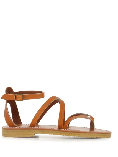 Kjacques Epicure Strappy Flat Sandals In Leather
