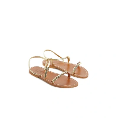 Kjacques Flat Leather Sandals In White