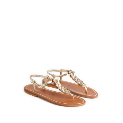 Kjacques Flat Metallic Sandals In White