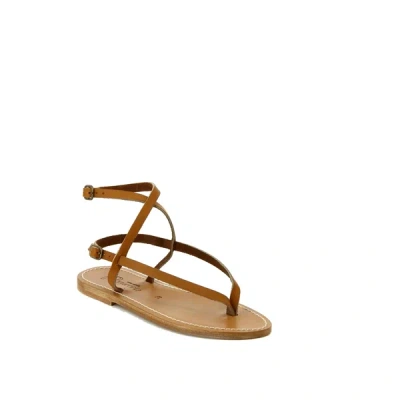 Kjacques Abako Leather Sandals In Brown