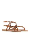Kjacques Deltapyr Studded Flat Sandals In Leather