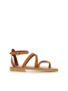 Kjacques Epicure Strappy Flat Sandals In Leather