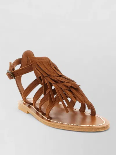 Kjacques Fregate Sandals Open Toe Ankle Strap In Brown