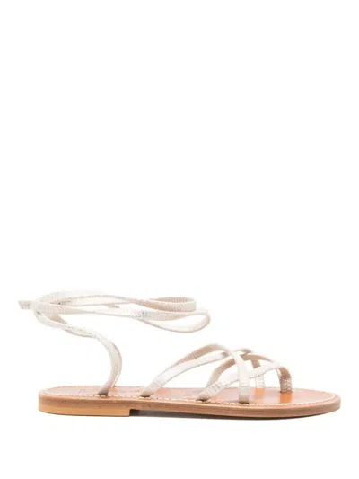 Kjacques Gaia Suede Sandals In Beige