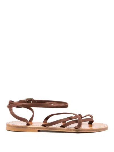 Kjacques Gaia Suede Sandals In Brown