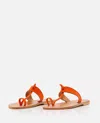 Kjacques K Jacques St Tropez Ganges Leather Sandal In Orange