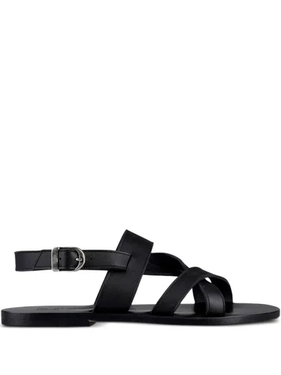 Kjacques Garnik H Strappy Flat Sandals In Black