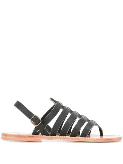 Kjacques Homere Flat Sandals In Black